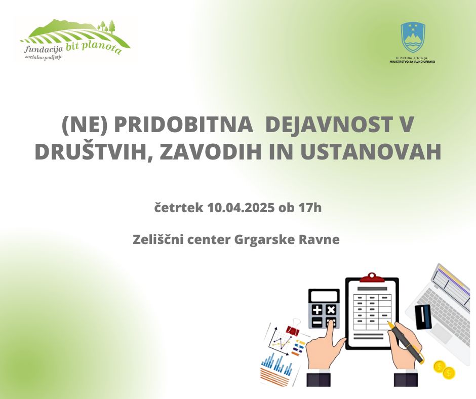 Pridobitna oz nepridobitna dejavnost v društvih zavodih ou ustanovah